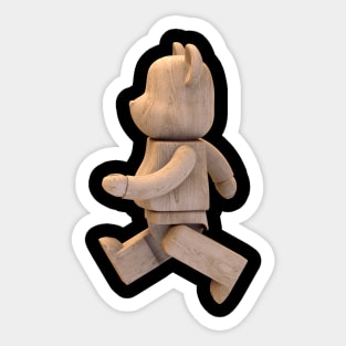 Wood Bearbrick Sticker